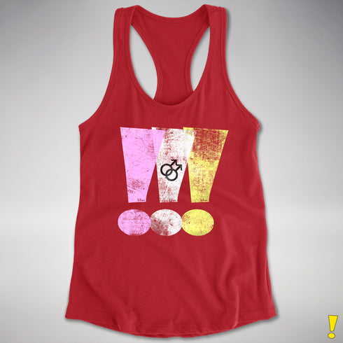Twink Pride Grunge Exclamation Points Women's Racerback Tank - Red